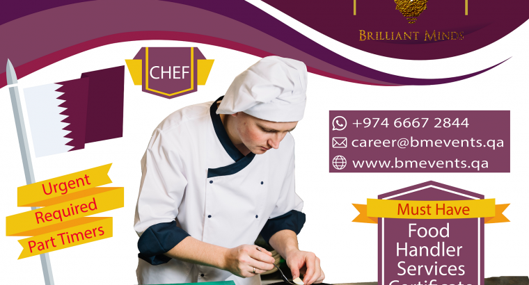 Urgently required Chef – Doha